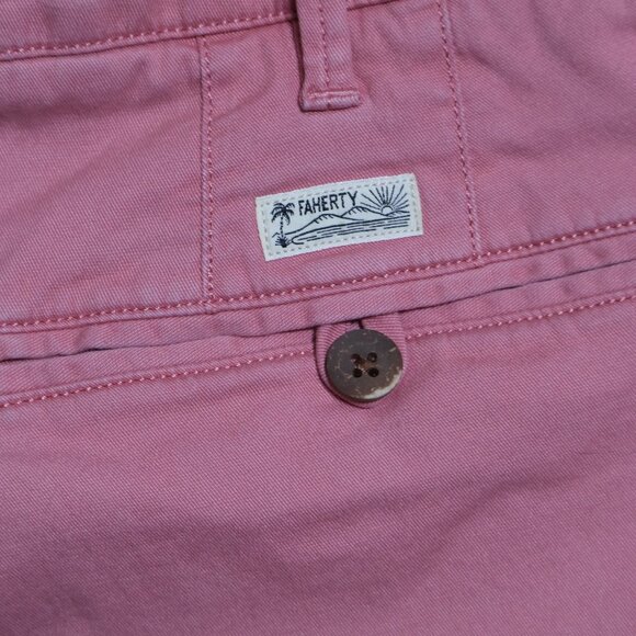 Faherty Shorts Mens 31 Pink Organic Cotton Tencel Stretch Casual‎ Chino Summer - Picture 4 of 12